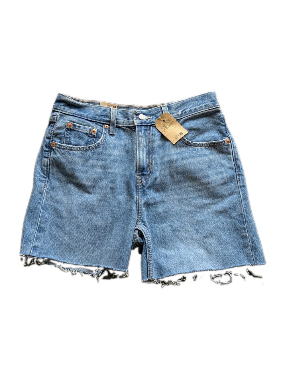 NWT Levi Low Pro Straight 26 Women's Jean Shorts Blue Cut Off